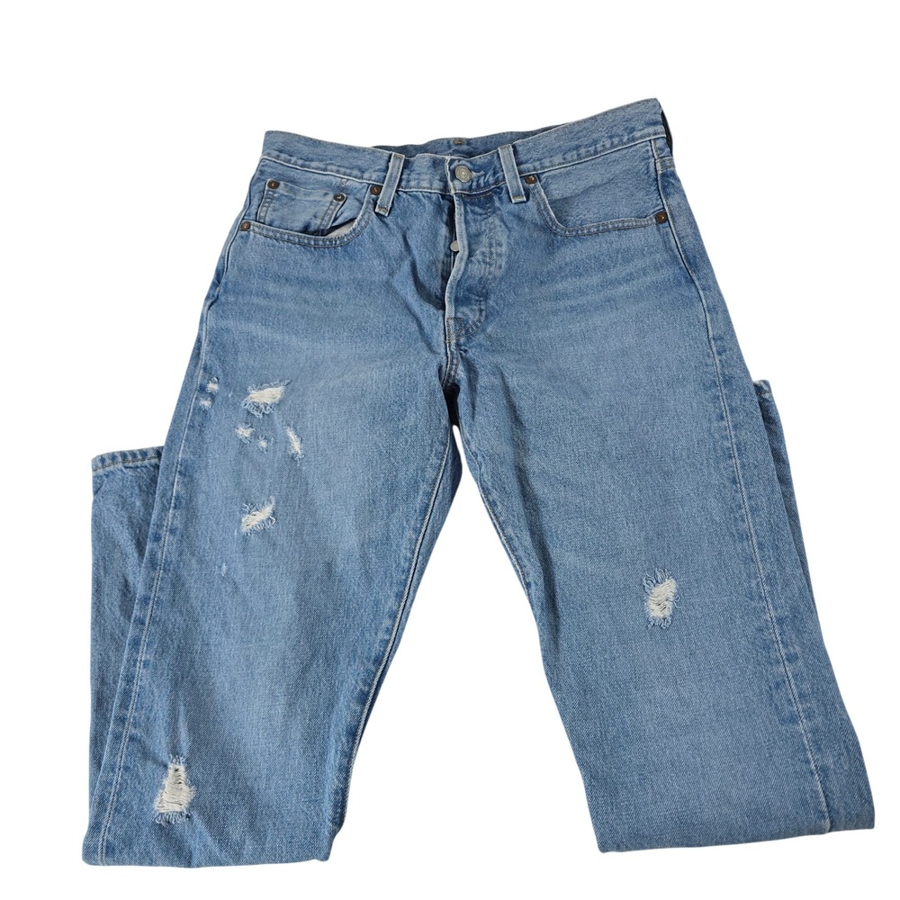 Levis 501 Skinny White Oak Cone Denim Distressed Blue Jeans 29502-0010 W29 L30